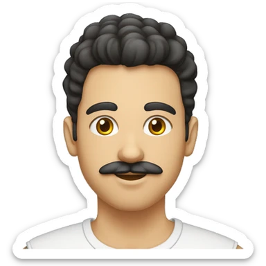 un jeune homme marocain avec une coupe taper et un bouc moustache,  sticker