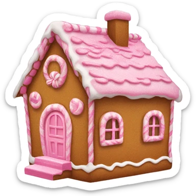 a pink gingerbread house sticker
