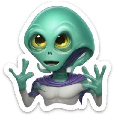 Extraterrestre guiñando un ojo y sacando la lengua  sticker