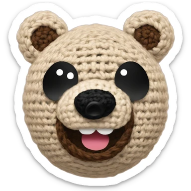 Crochet bear sticker