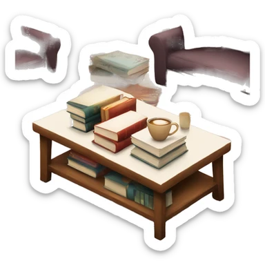 coffee table with beautiful books sticker
