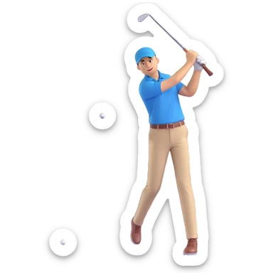 finance guy playing golf sticker