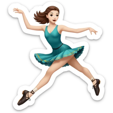 Jazz dancer white with brown hair wearing jazz shoes  sticker
