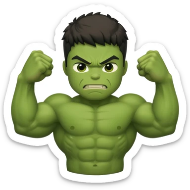 kid hulk flexing arms sticker