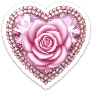 Corazon rosado de diamantes sticker