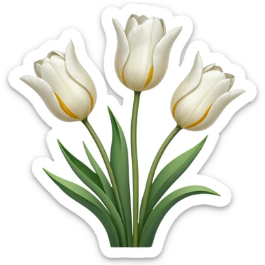 White tulips sticker