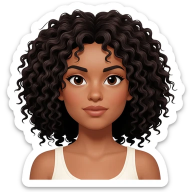 Latino queen with white skincurly black hair sticker