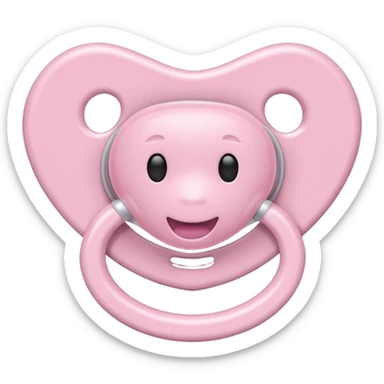 Light pink pacifier with no eyes sticker