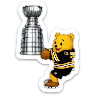 bruins-pooh-bear-punching-the-stanley-cup sticker
