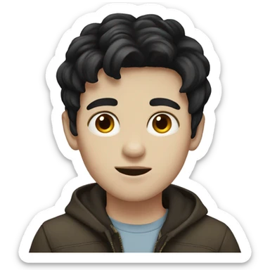 boy, pale skin, black hair  sticker