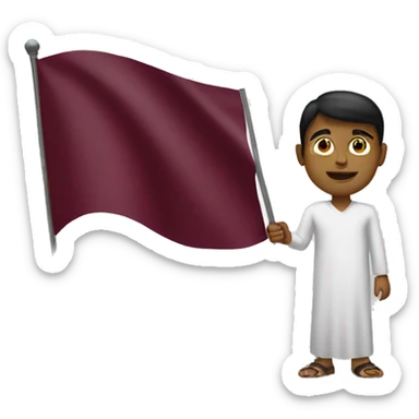 someone holding qatari flag sticker