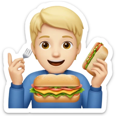 enthusiastic luncher  E///  sticker