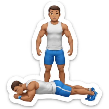 guy workout abs shirt on and plank sticker
