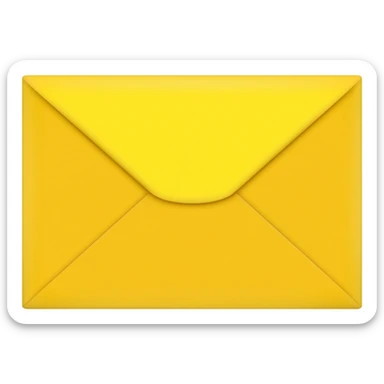 Un mensaje, un sobre amarillo cerrado rectangular sticker