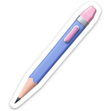 periwinkle pencil with light pink eraser, ✏️ emoji  sticker