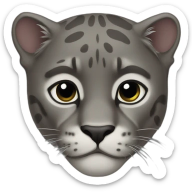 A TOK emoji of a black panther, white background sticker