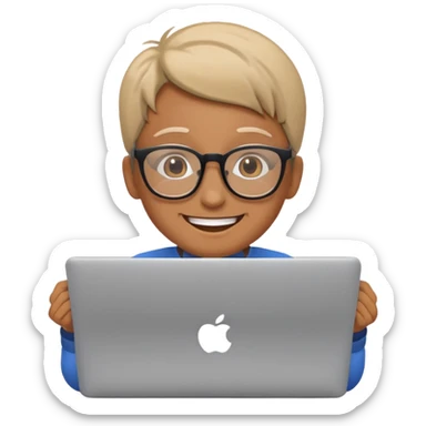 make an emoji of a developer behind laptop sticker