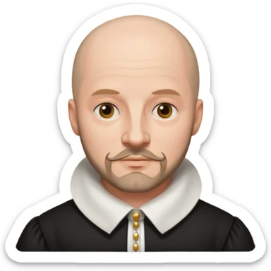 Shakespeare portrait identical to original portrait sticker