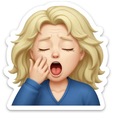 yawning sleepy character sticker