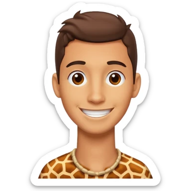 Guy with a giraffe neck sticker