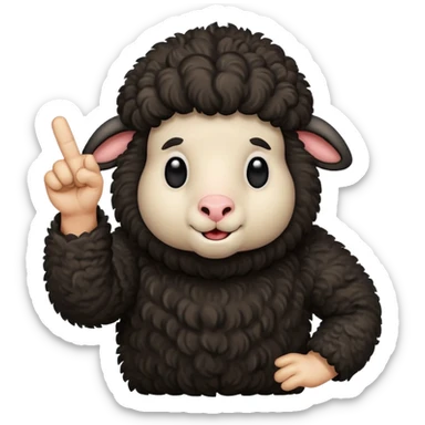 black sheep giving the middle finger sticker