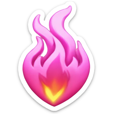 Pink fire heart sticker