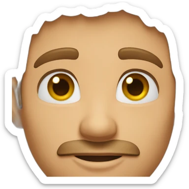 man with brown hair with loving eyes sticker