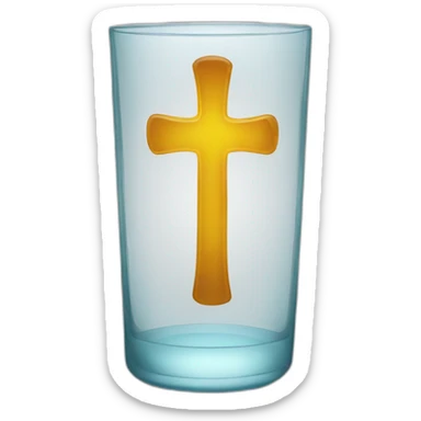 a cross inside a glass  sticker