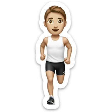White marathon runner with brown hair  sticker