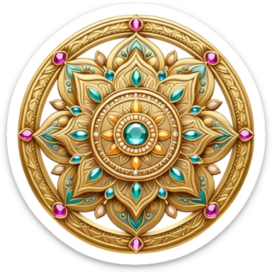 Jewelled golden mandala sticker
