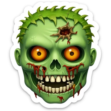 Zombie green rabite face sticker