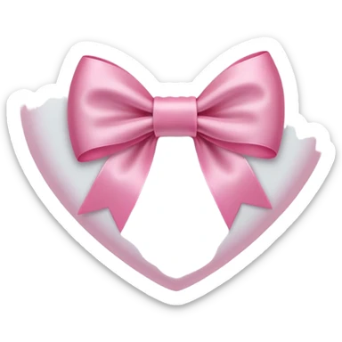 white heart with pink bow sticker