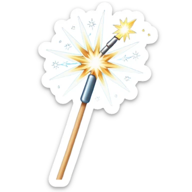 white sparkler on a stick sticker