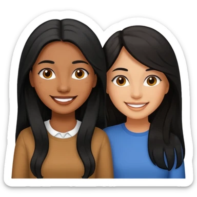 Maestras morenas de cabello negro y largo sticker