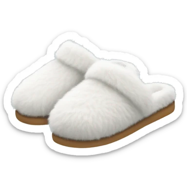 White fluffy slippers sticker