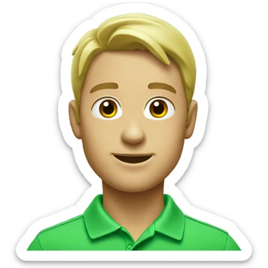 white apple green polo shirt sticker