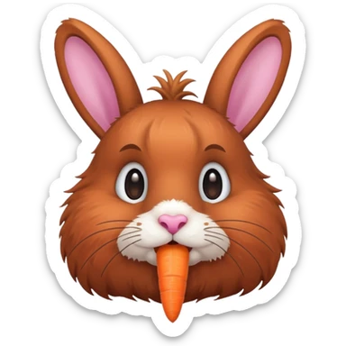 carrot-eating rabbit sticker