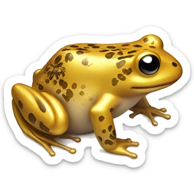 Golden frog with floral pattern on its body  sticker