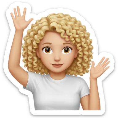 Not guilty hands up smirk girl curly blonde haie sticker