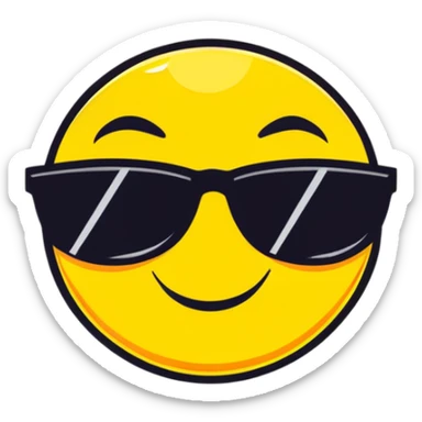 smiling sun with sunglasses sticker