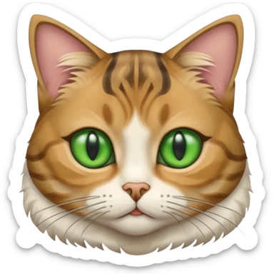 Ears Folded Mackerel Tabby Green Eyes Scotch Fold Cat sticker