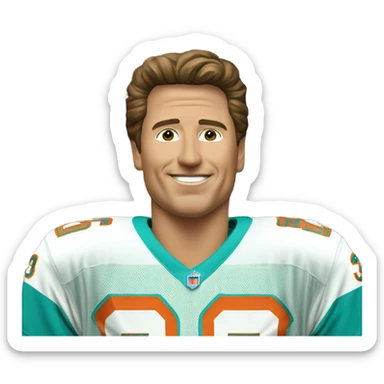 Dan Marino wearing a number 13 Miami dolphins jersey sticker