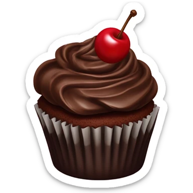 Chocolate and cherry cupcake  sticker