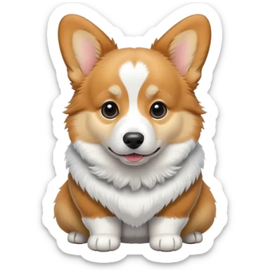 Corgi cardigan blanco con negro sticker
