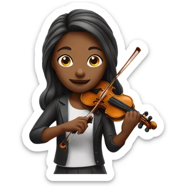 Violin playing girl sticker