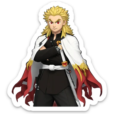 rengoku wearing black jacket sticker
