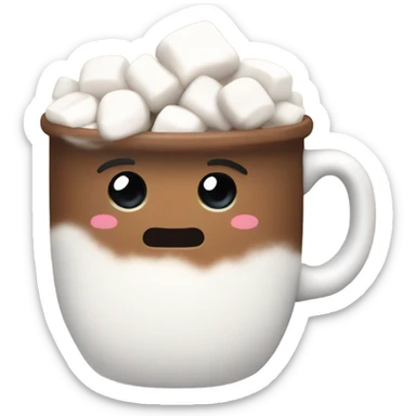 hot chocolate with marshmallows  sticker