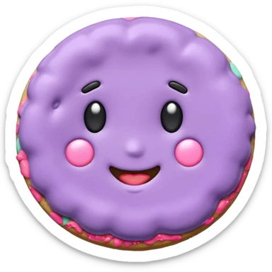  a pastel purple cookie with soft crumbly  sticker