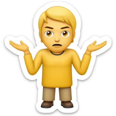 Emoji man with annoyed face shrugging sticker