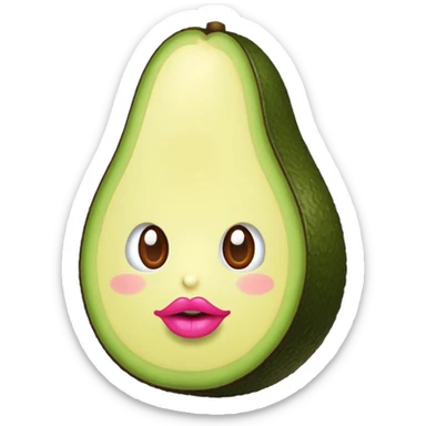 Aguacate con labios gordos sticker